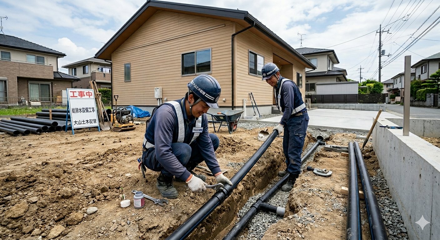 配管工事の様子
