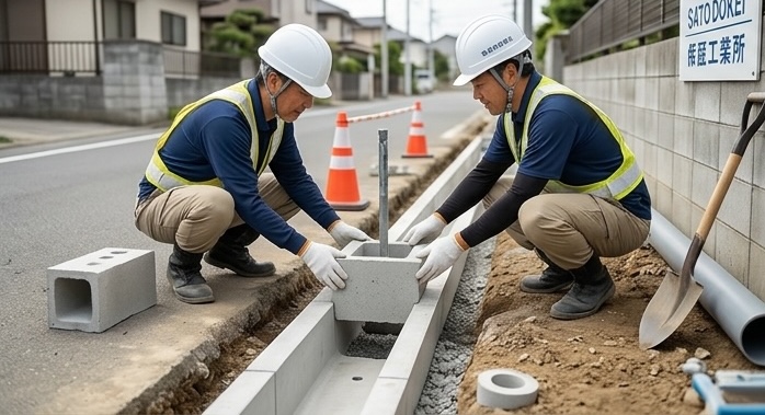 側溝・土木工事の様子